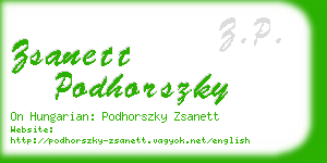 zsanett podhorszky business card